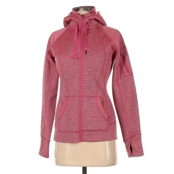 Athleta Zip-up Marron/Pink Hoodie - Picture 1 of 8